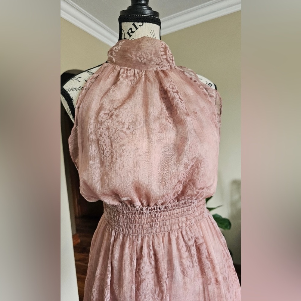 SOPHIE MAX- Elegant Pink Halter Dress - Picture 5 of 5